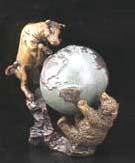 Bear and Bull With Globe