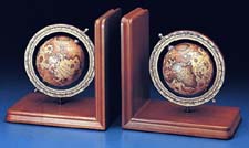 Globe Bookends on Wooden Base