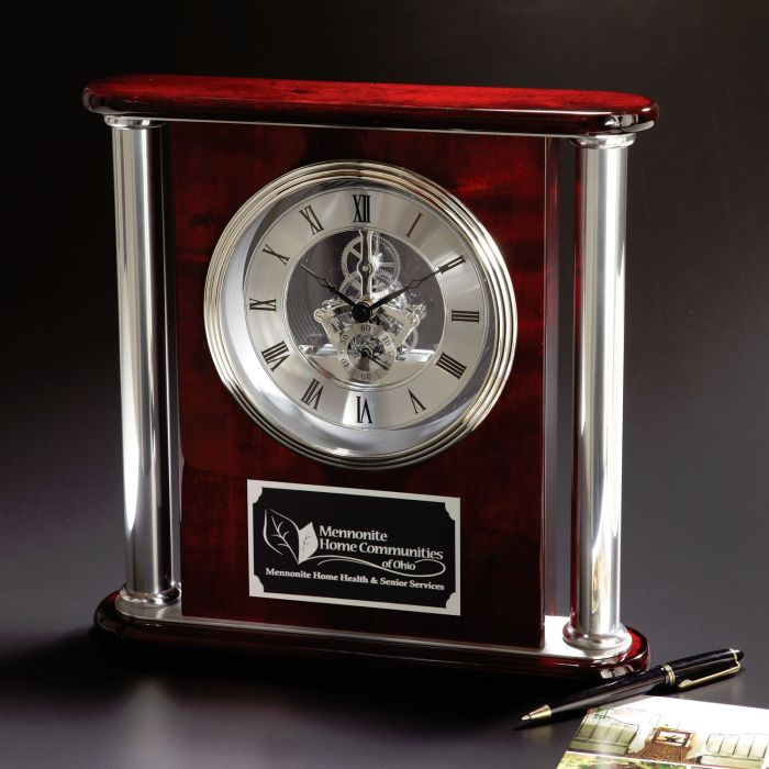Prestigious High Gloss Wood - Metal Skeleton Clock Prestigious High Gloss Wood - Metal Skeleton Clock