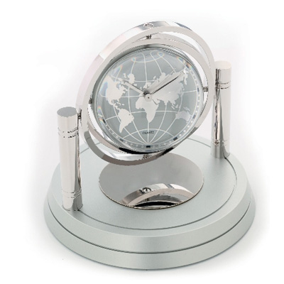 Rotating World Globe Desk Clock