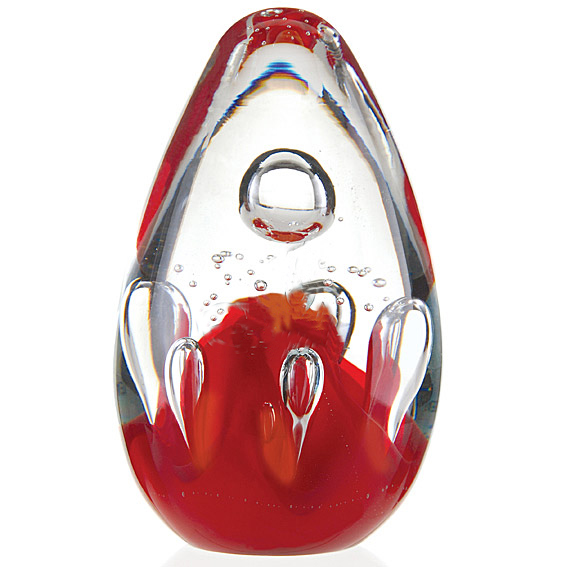 Mercury Rising Red Glass Paperweight