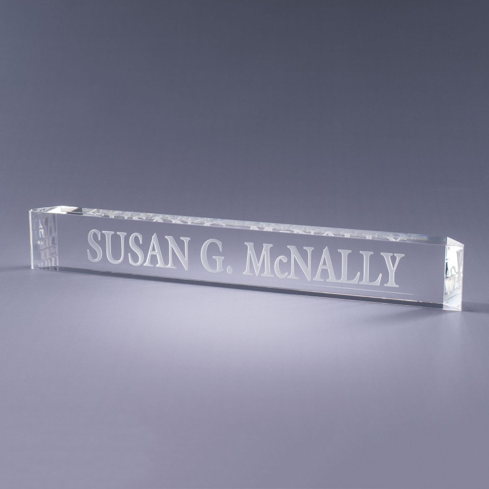 Director's Crystal Desk Nameplate