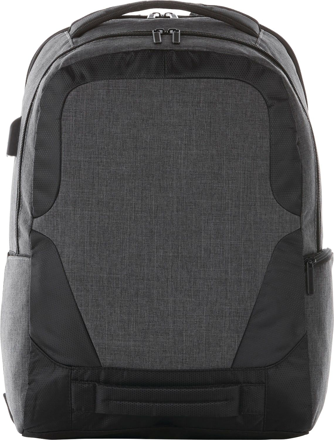Custom 17" TSA Laptop Backpack with USB  Overland | Gray | branded promotional merch with logo for bulk corporate gifts