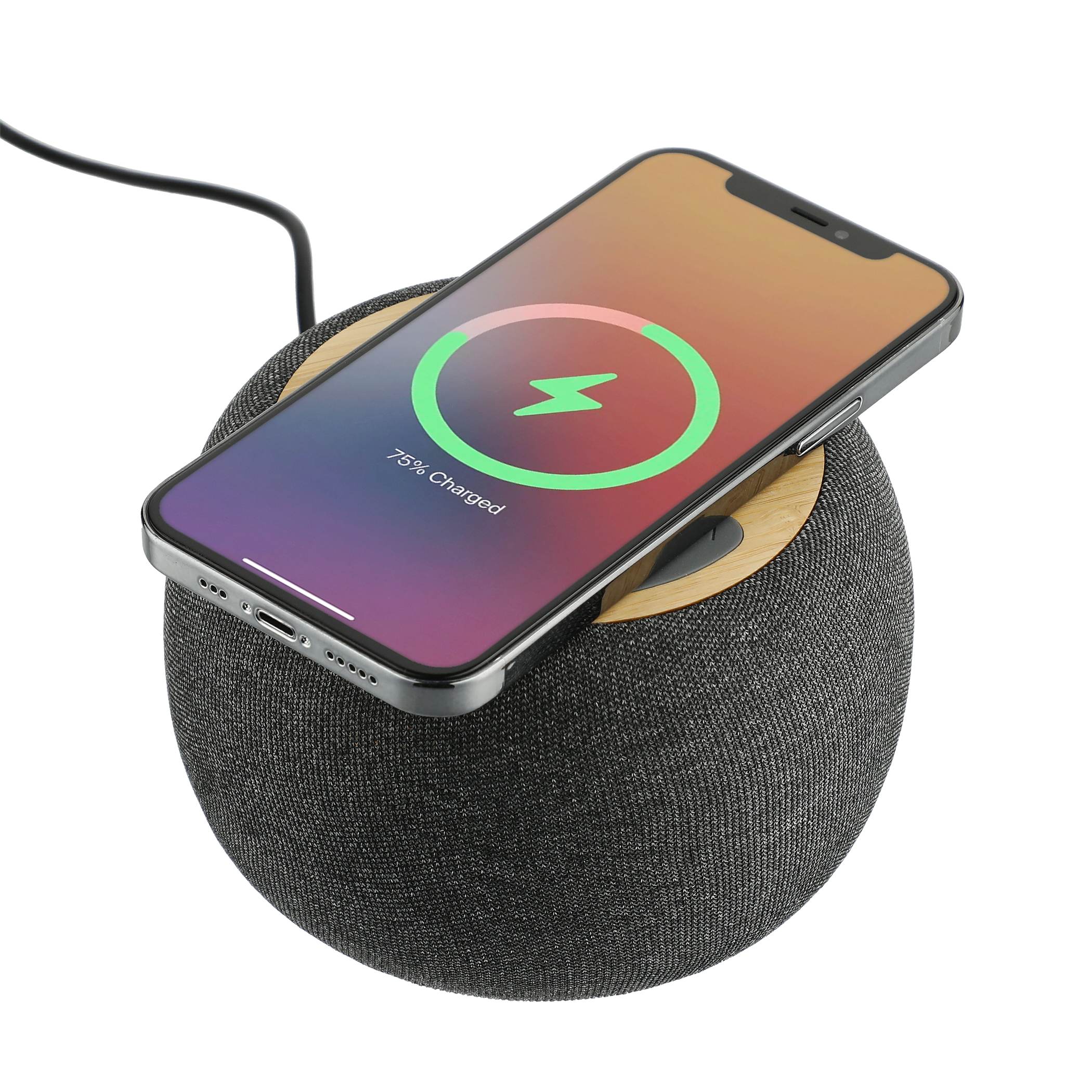 Laser Engraved Wireless Bluetooth Bamboo and Fabric Speaker