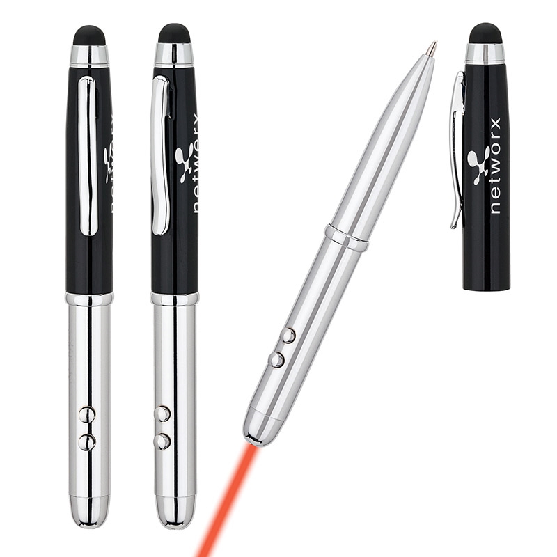 4 In 1 Laser Pointer Pen Silver 
