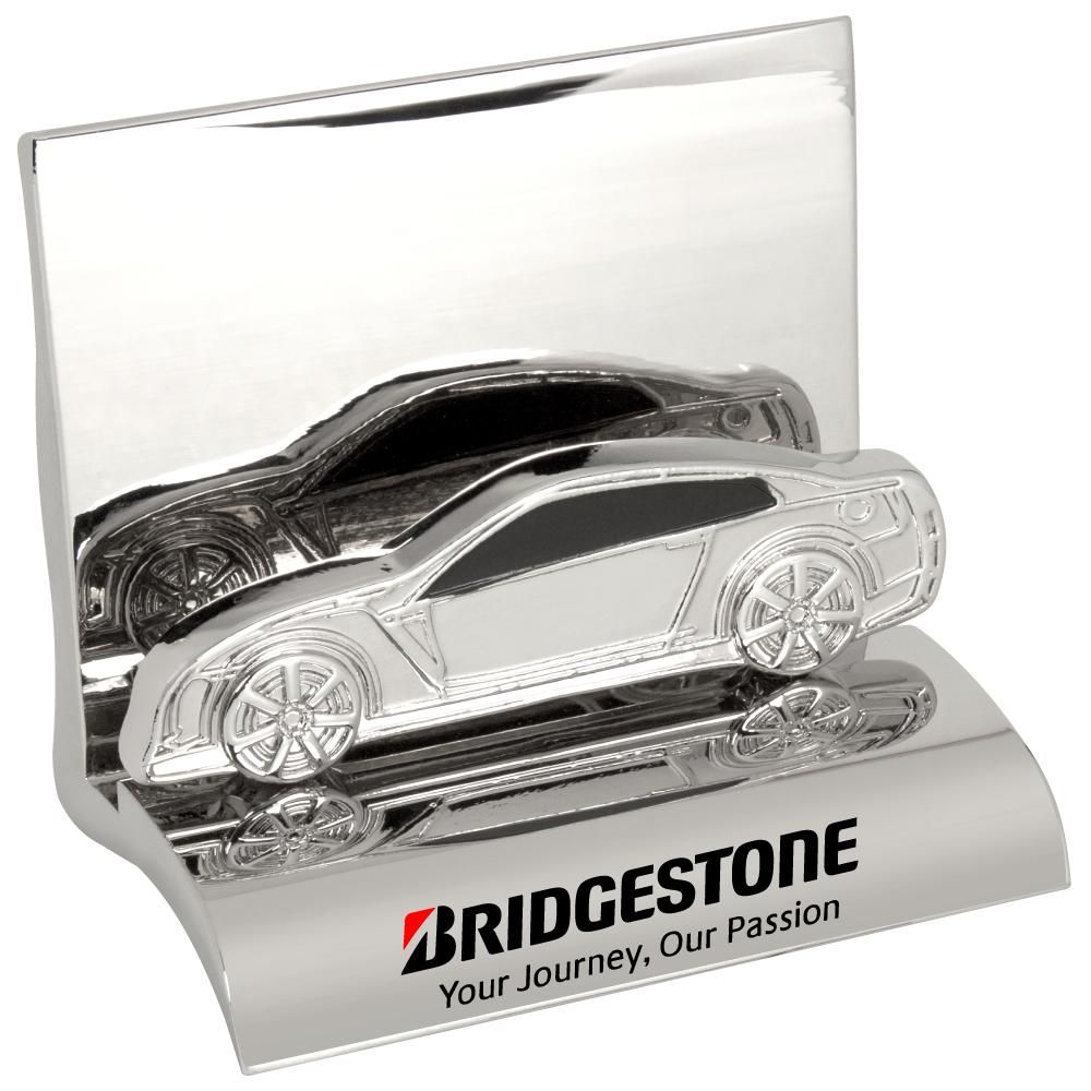 Chrome Sports Car Business Card Holder