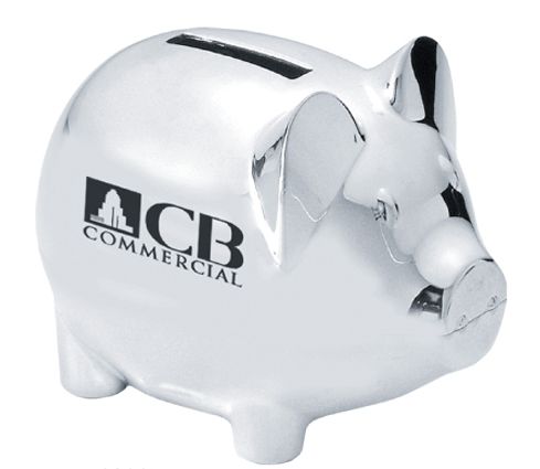 Executive SIlver Plated Mini Piggy Bank