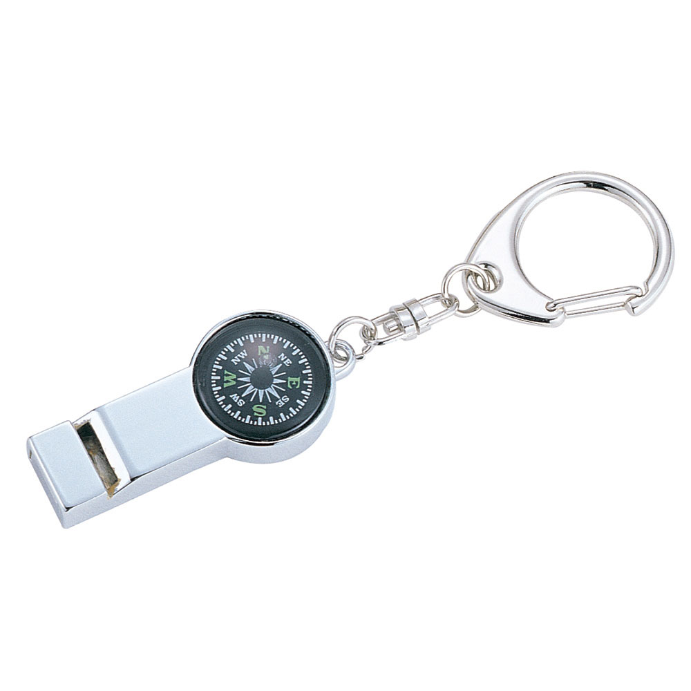 Whistle and Metal Compass Key Chain