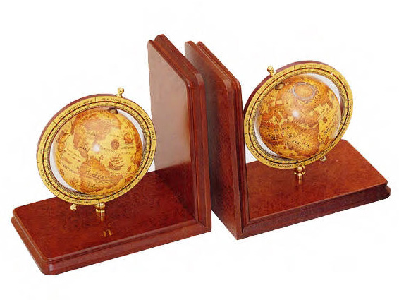 Globe Bookends on Wooden Base