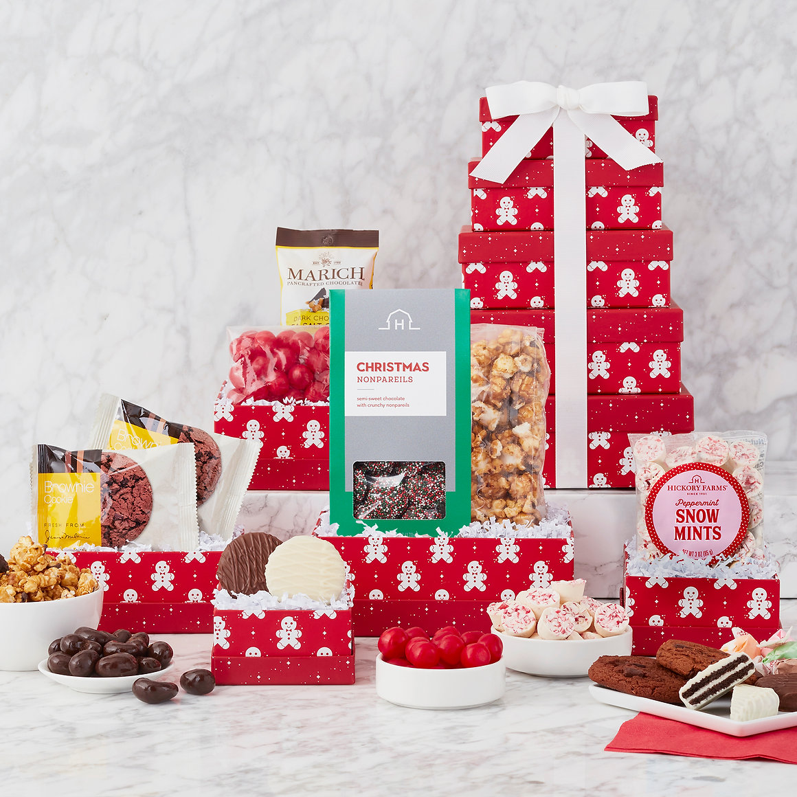 Festive Holiday Gourmet Treats Tower