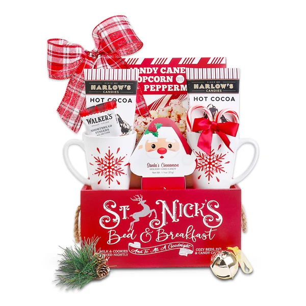 Reusable Wooden Gift crate with Christmas treats