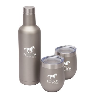 Branded Wine Thermos and Tumbler Gift Set