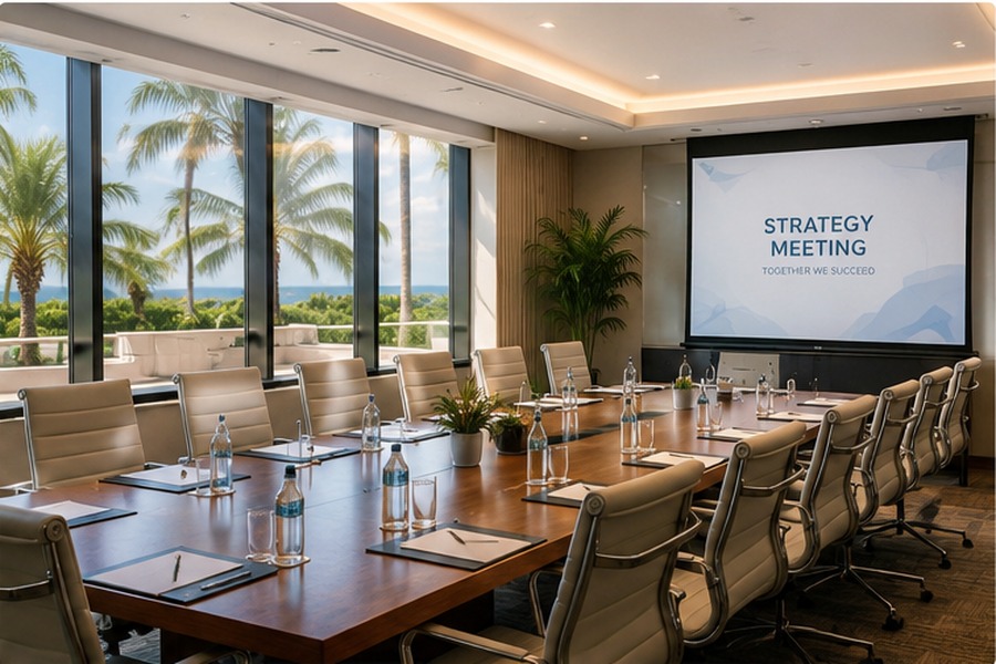 Corporate meeting and event space at a destination resort