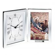 Silver Desk Clock and Photo Frame