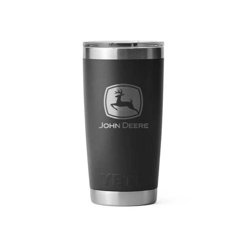 Custom logo engraved YETI Rambler 20 oz Tumbler in black