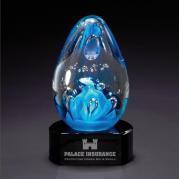Blue Splash Glass Paperweight 1