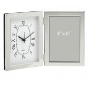 Silver Desk Clock and Photo Frame 1