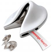 Silver Hinged Fortune Cookie Box 1