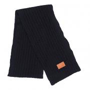 Rib Knit Scarf With Debossed Logo 1