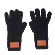 Rib Knit Gloves With Debossed Logo 1