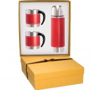 Faux Leather Wrapped Stainless Thermos and Mug Gift Set 2