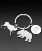 Silver Bull and Bear Key Tag 1